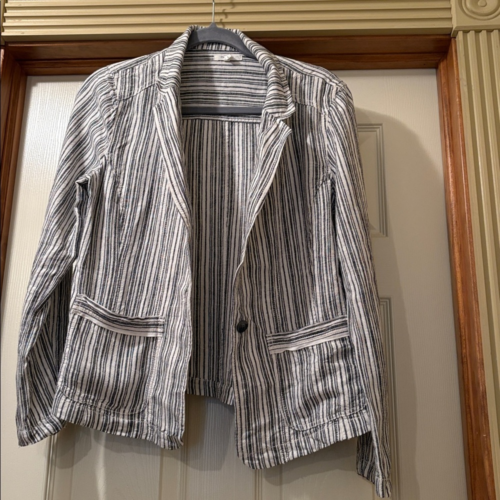 Maurices Black and White Striped Blazer